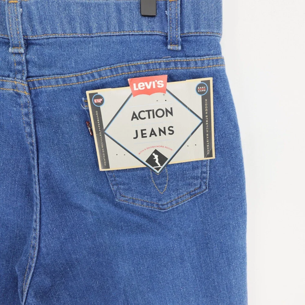 Vintage Levis Action Jeans Mens 36x31 Blue Stretch Straight Leg Made in USA